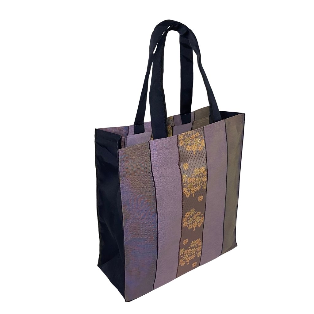 Personalized Large Purple Mesh Tote Bag with White Thread Embroidery (1  Piece(s))